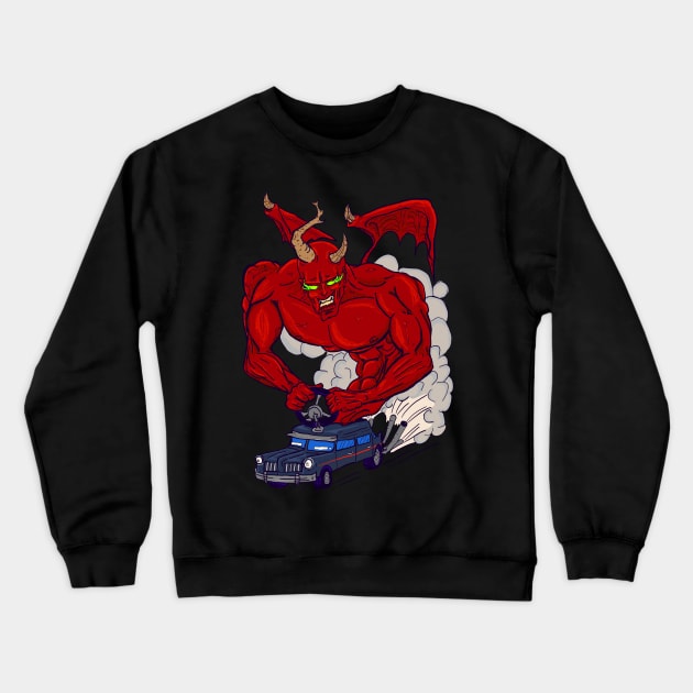 Devil Car Crewneck Sweatshirt by ArtsWorX719